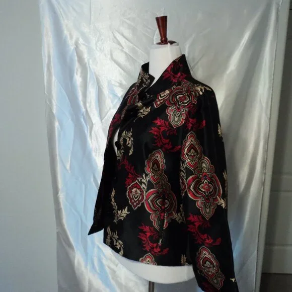 Women's Bicolor Medallion Short Jacket Pattern Black ***NWT*** - Picture 2 of 7